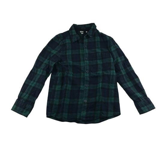 Tu shirt 6-7 years navy and green checked button up shirt cotton