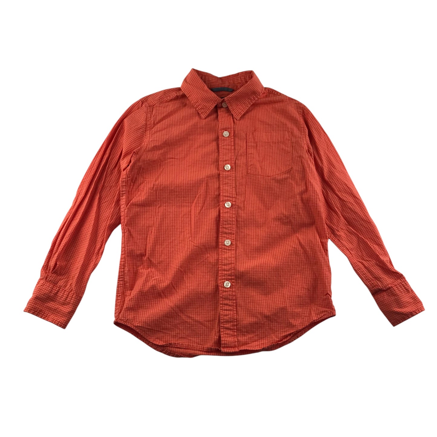 Gap shirt 6-7 years orange checked button up cotton