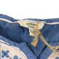 Fatface Blouse Age 10 Blue Long Sleeve Floral Embroidered Cotton