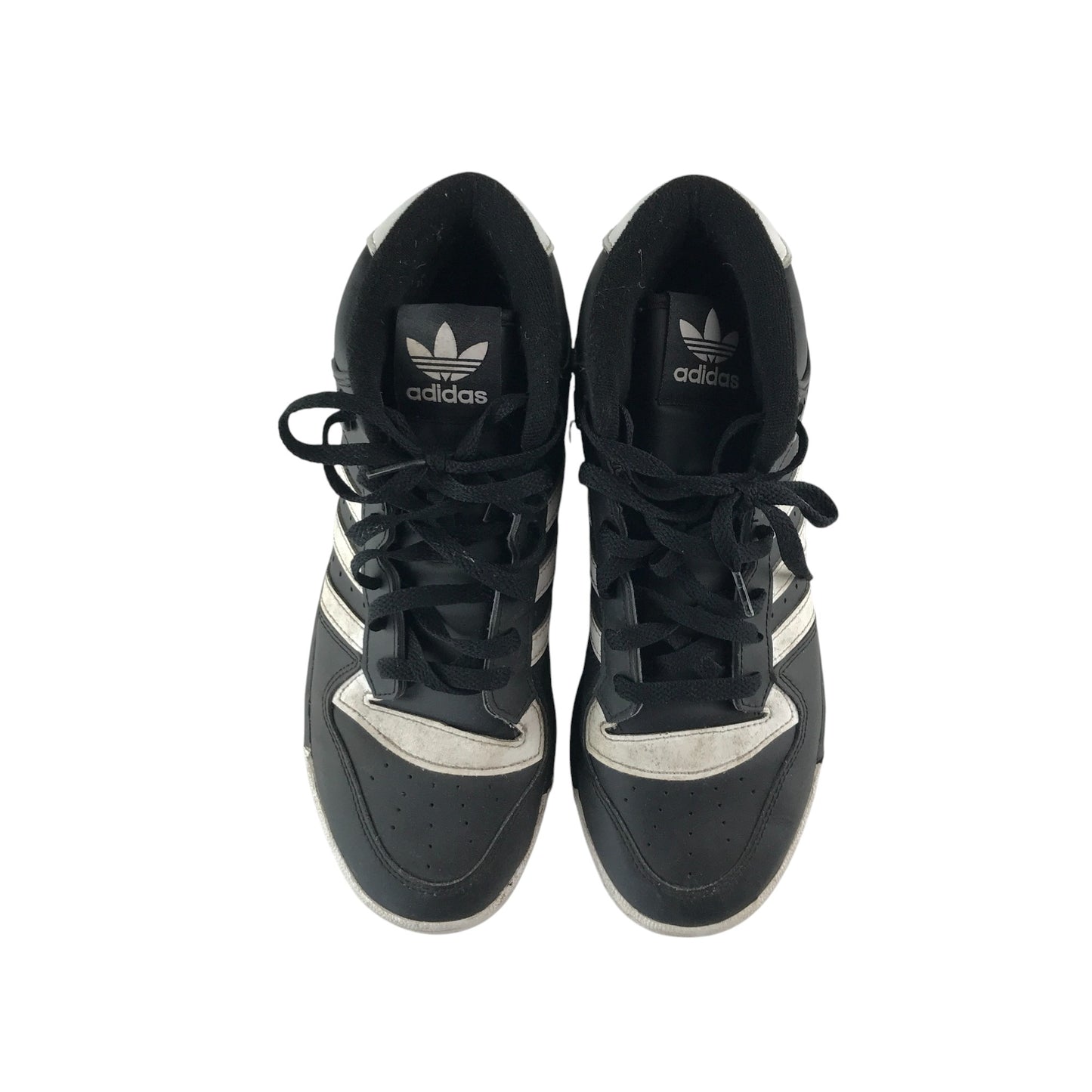 Adidas trainer shoe size UK 8 black and white high tops