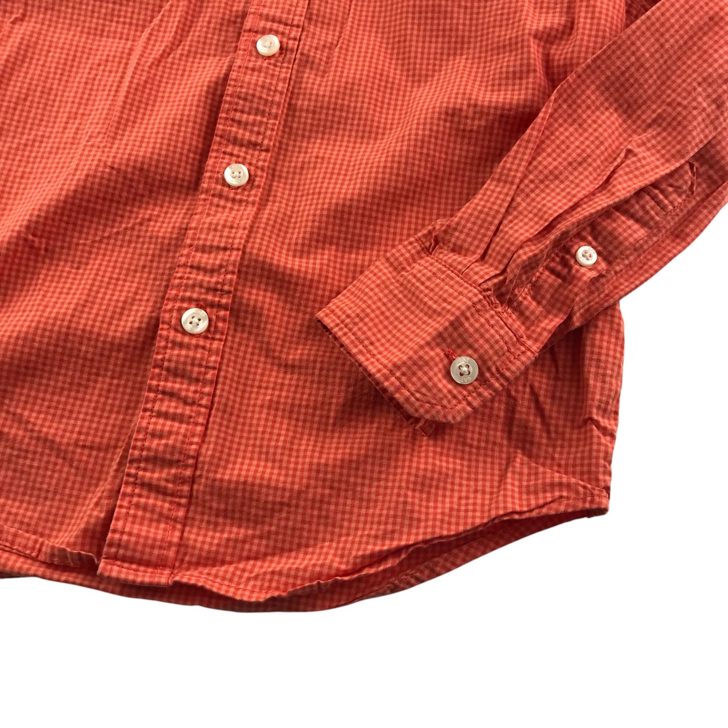 Gap shirt 6-7 years orange checked button up cotton