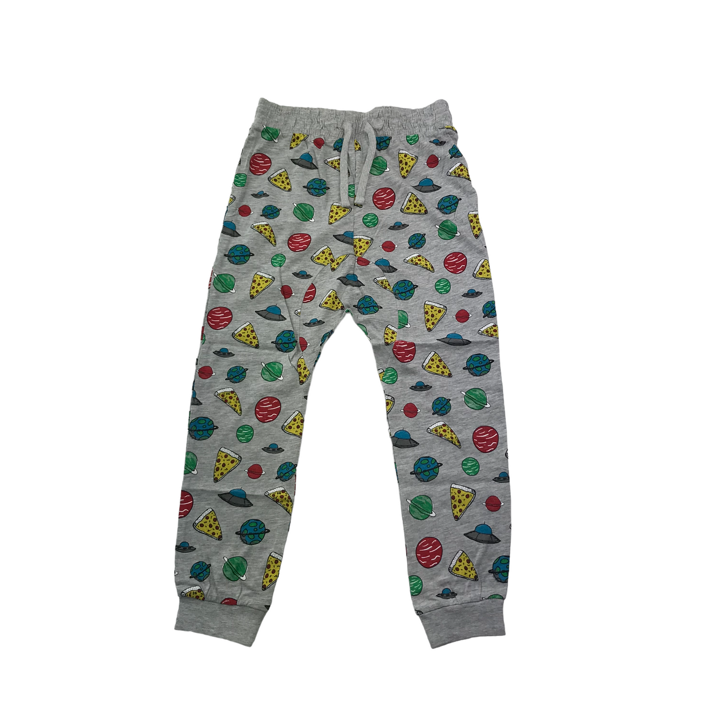 Matalan Grey UFO Pizza Pyjama Set Age 7