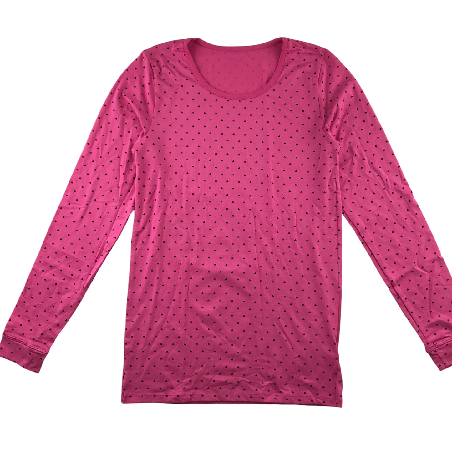 M&S Thermal Top 15-16 Years Pink Love Heart Print