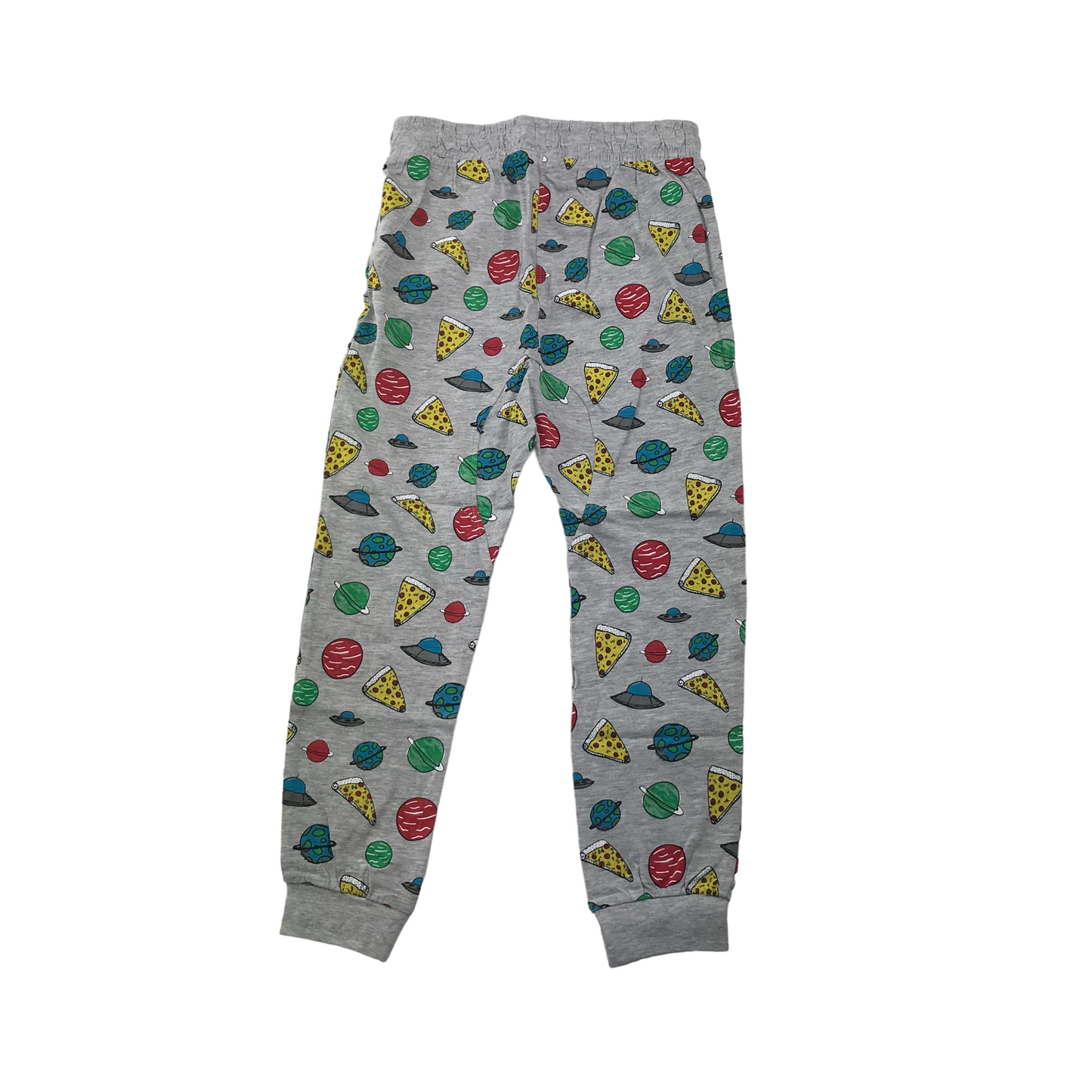 Matalan Grey UFO Pizza Pyjama Set Age 7