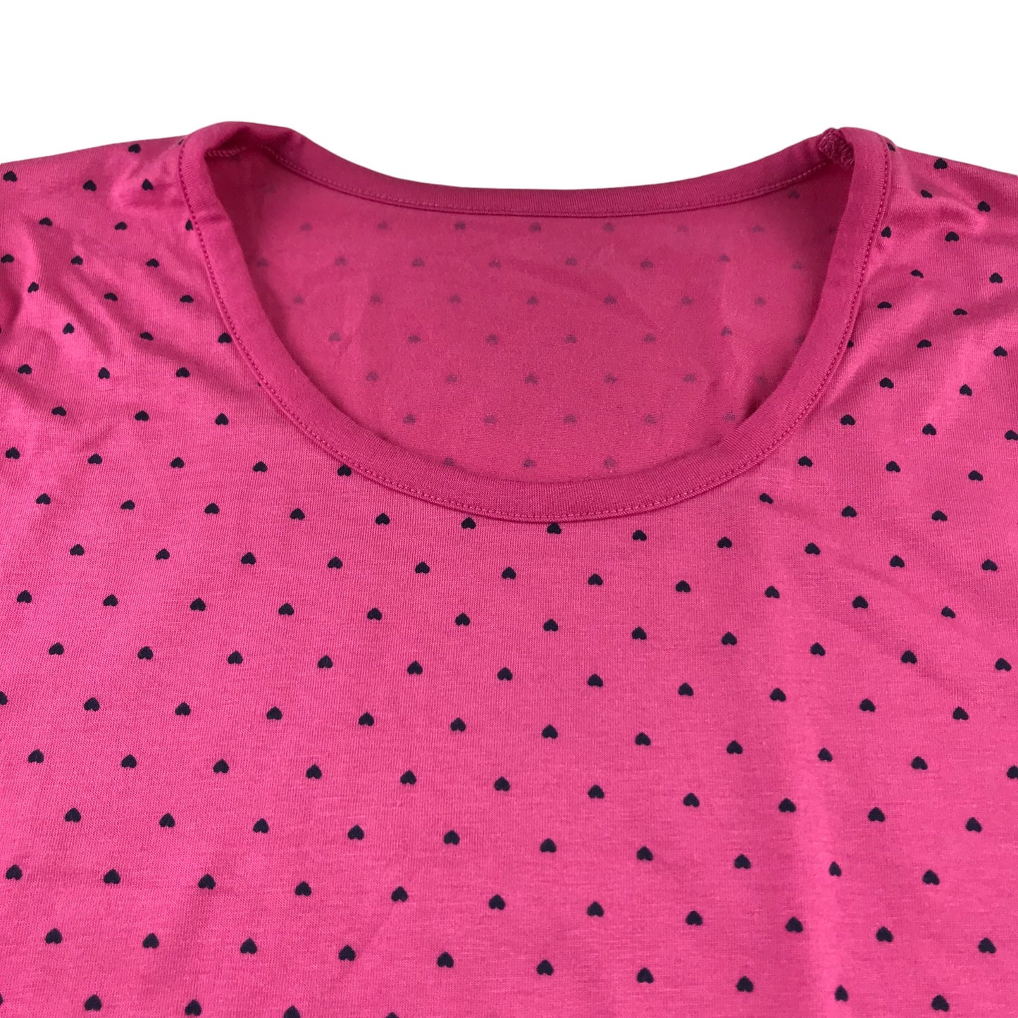 M&S Thermal Top 15-16 Years Pink Love Heart Print