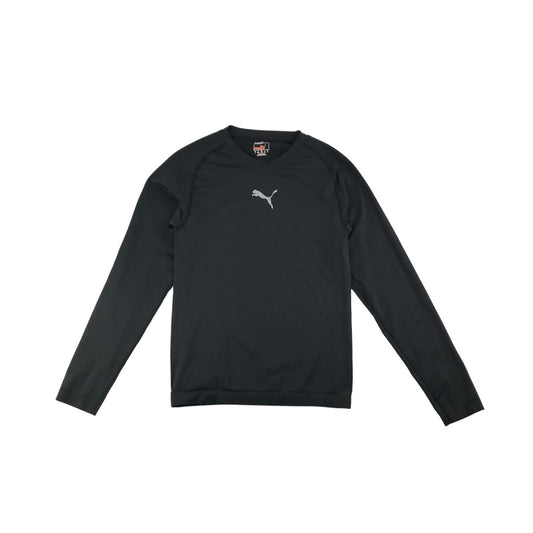 Puma Sports Top Size L Black Plain Long Sleeve Thermal Layer