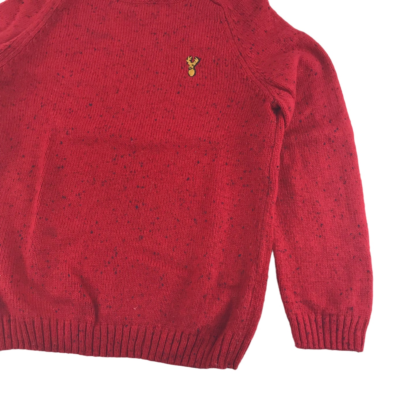 Next Jumper Age 7 Red Plain with Logo Knitted