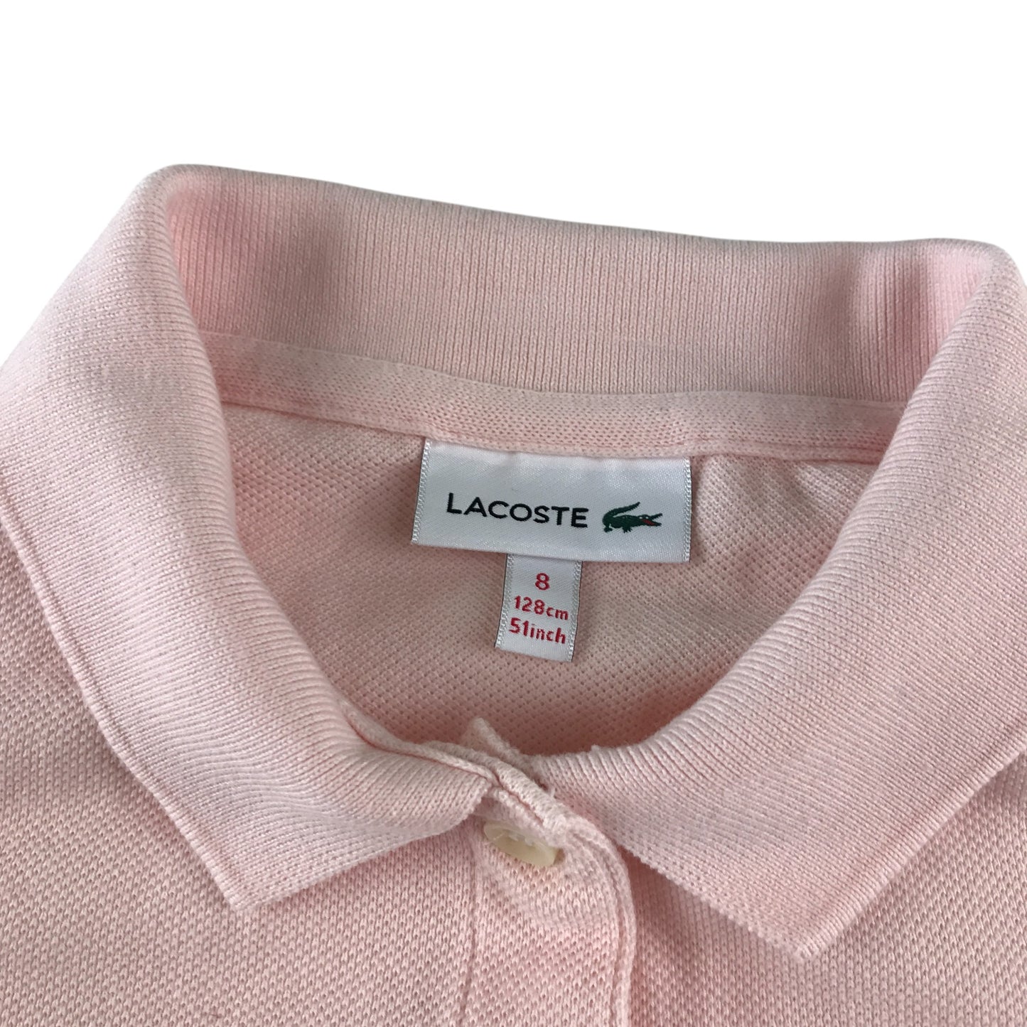 Lacoste dress 7-8 years light pink A-line polo cotton