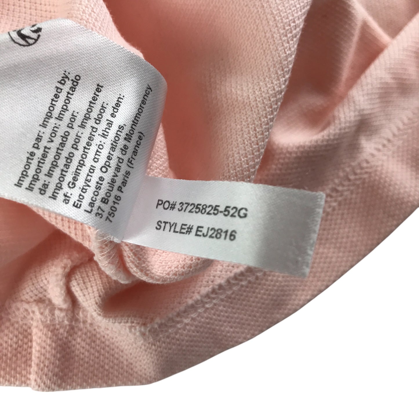 Lacoste dress 7-8 years light pink A-line polo cotton