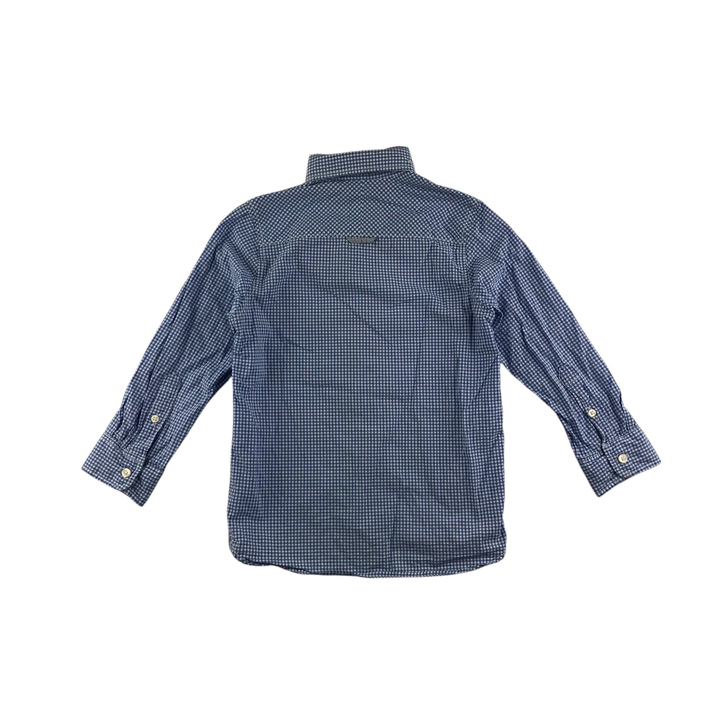 H&M shirt 5-6 years blue and white checked long sleeve cotton