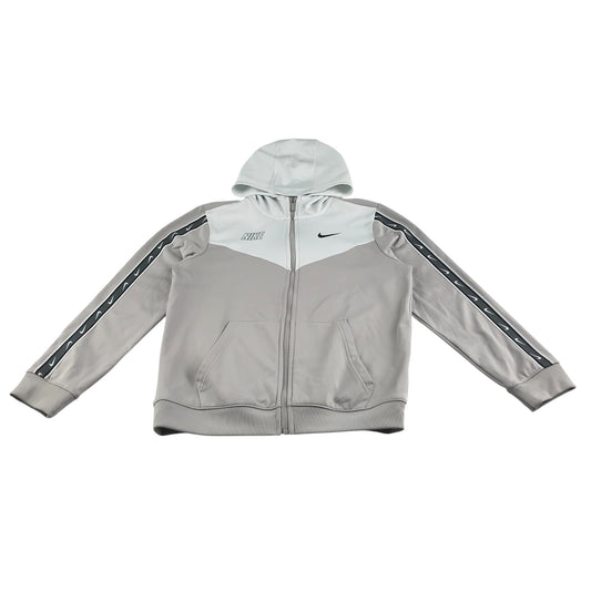 Nike hooded track jacket 13-14 years beige white with nike logo
