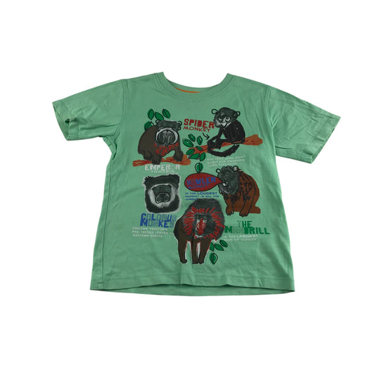 Debenhams t-shirt 4-5 years green monkey graphic cotton