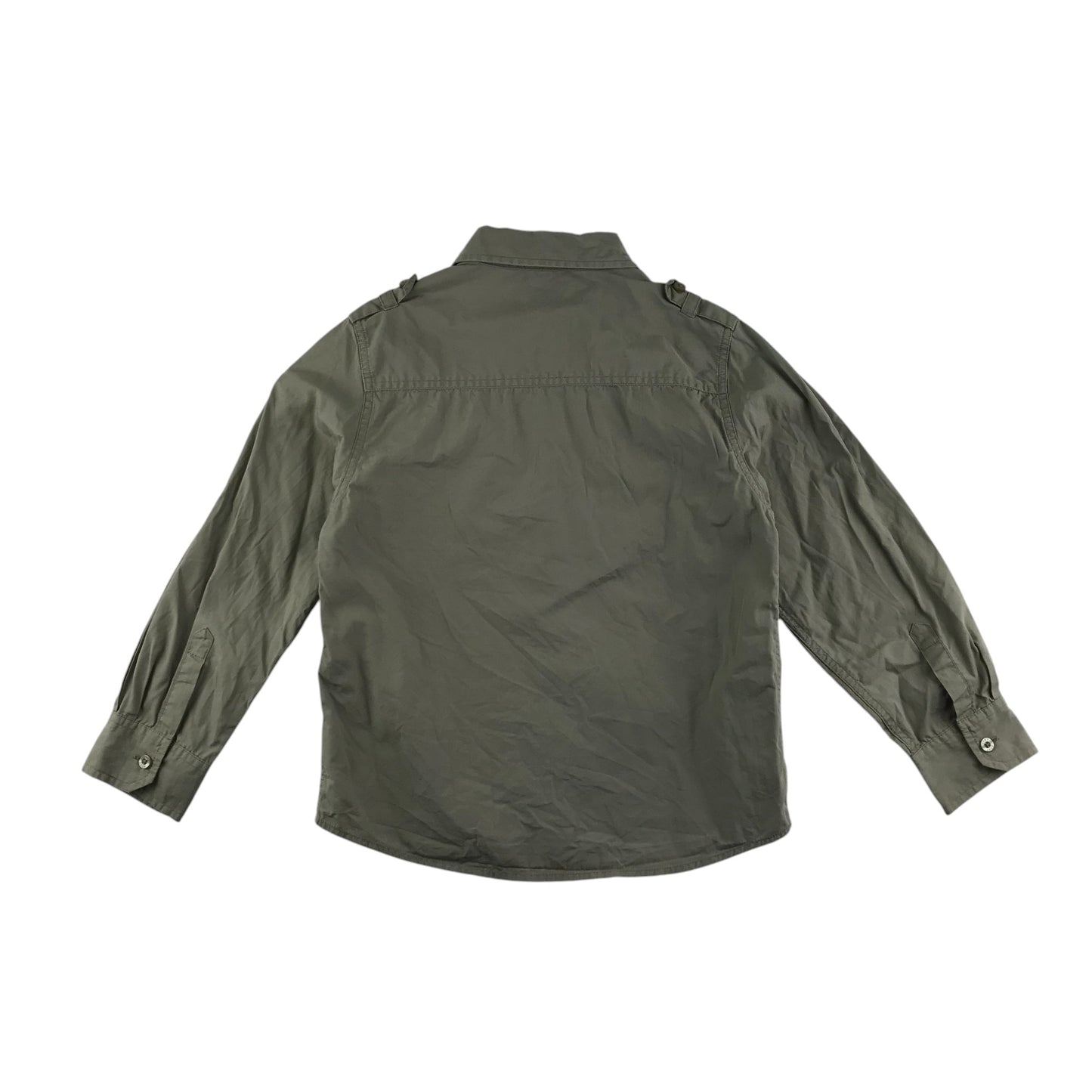 Next shirt 7-8 years khaki cargo style with embroidered patches cotton