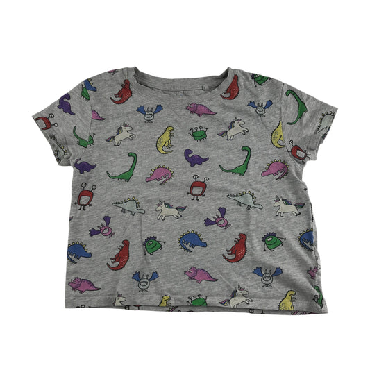 Next t-shirt 4-5 years grey short sleeve cartoon print