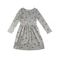 Carter's Kid dress 7-9 years light grey horses long sleeve t-shirt cotton