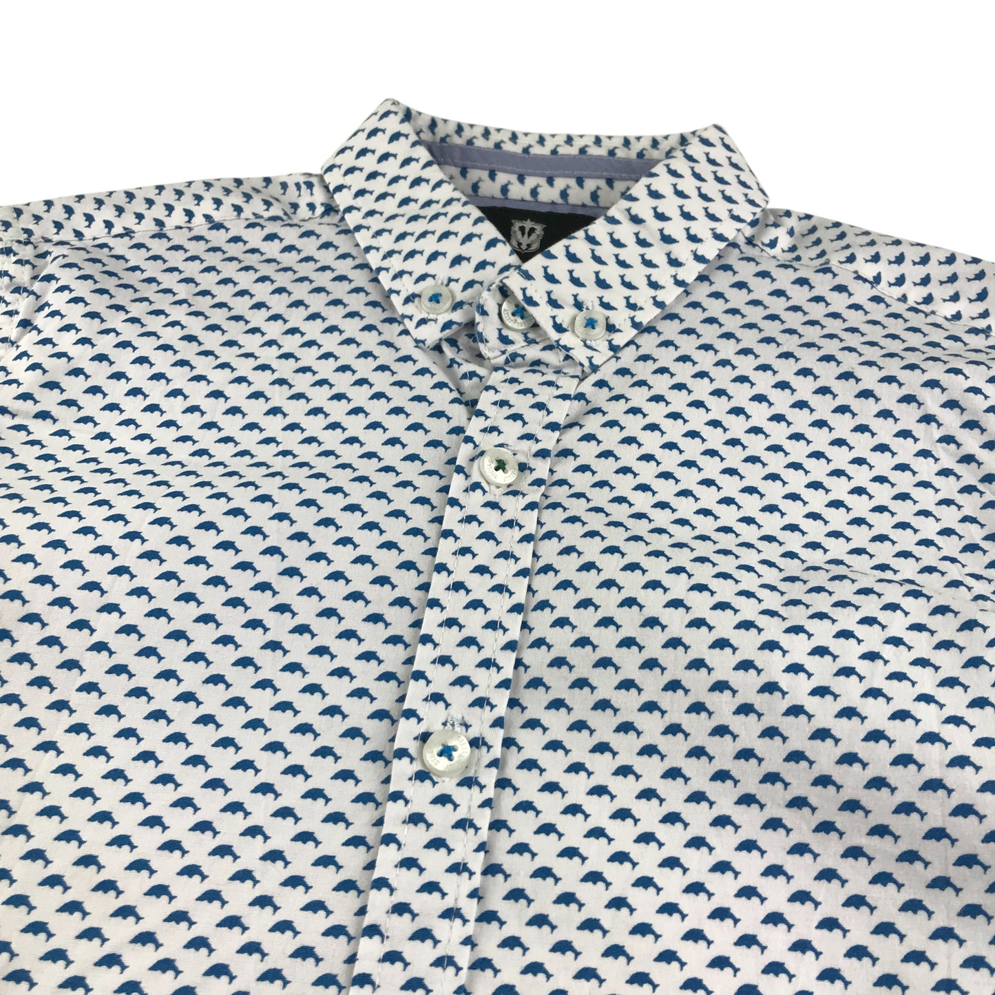 Steel & Jelly shirt 9-10 years white with blue graphic print design