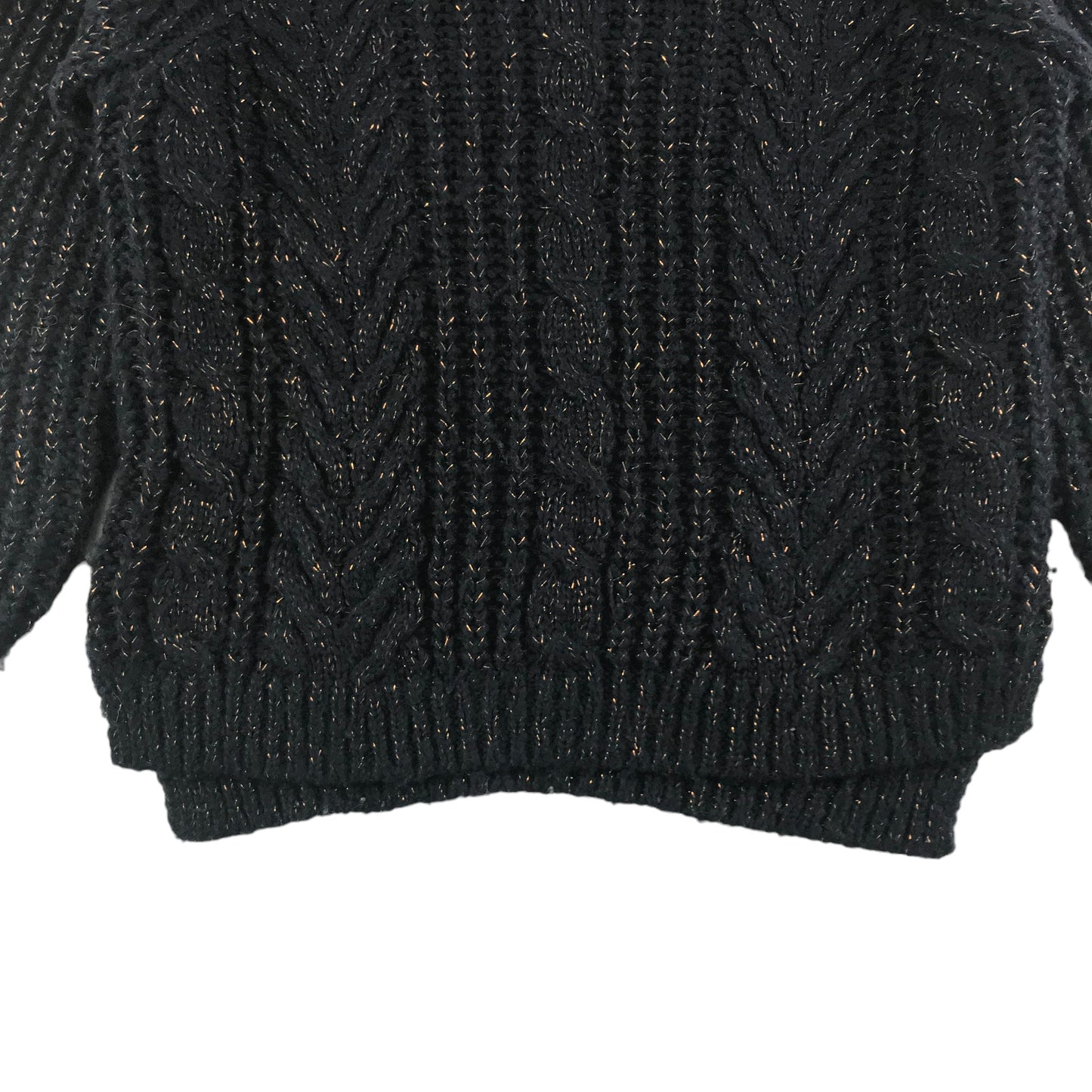 M&S Jumper Age 8 Navy Sparkly Gold Fibres