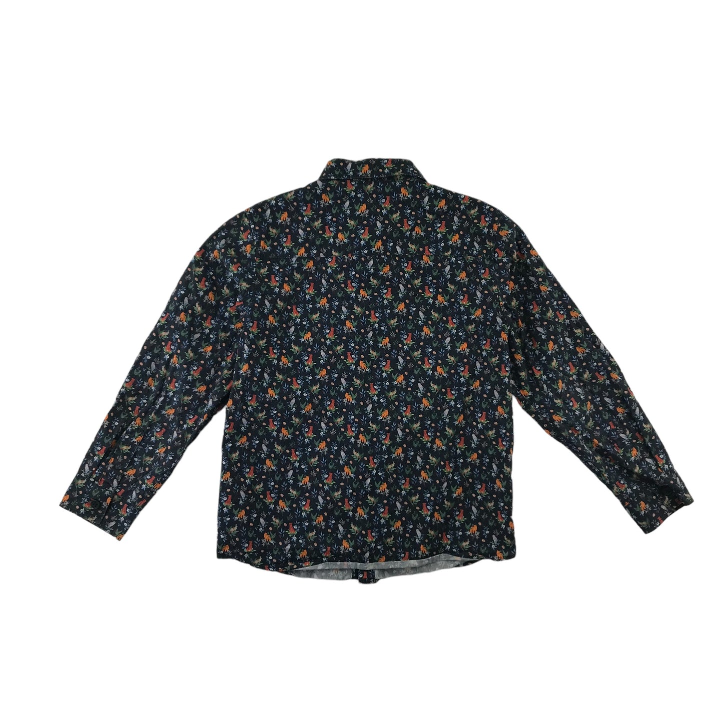 Next shirt 5-6 years black floral animal print full button up shirt