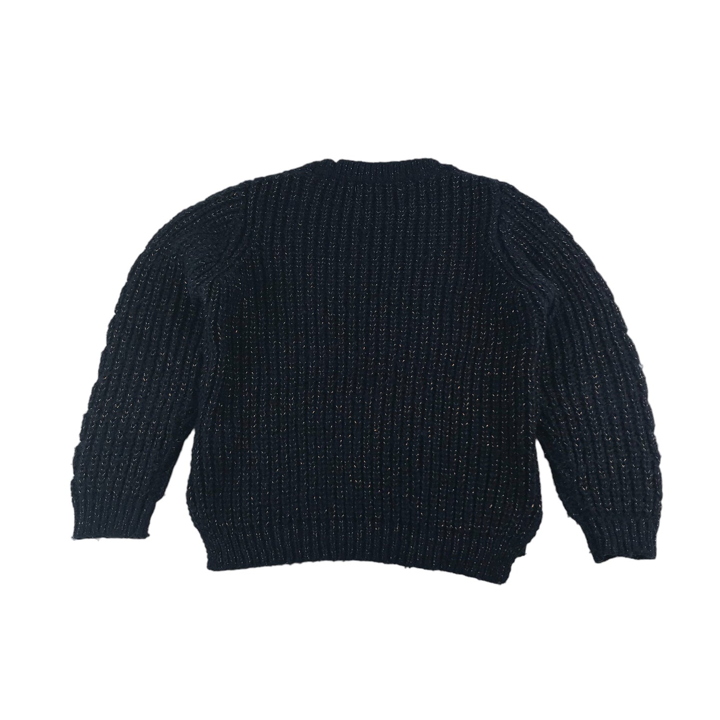 M&S Jumper Age 8 Navy Sparkly Gold Fibres