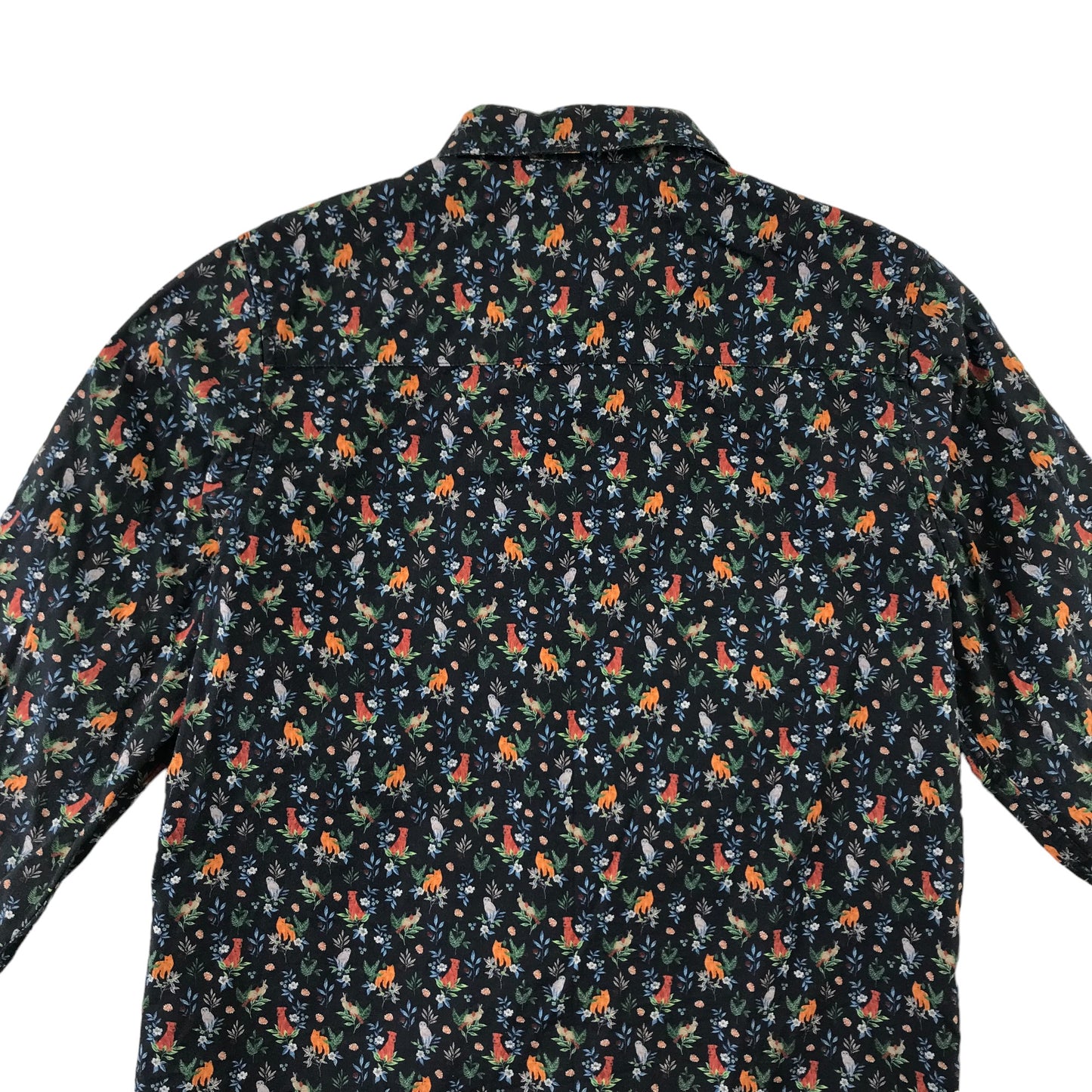 Next shirt 5-6 years black floral animal print full button up shirt