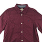 H&M shirt 6-7 years burgundy polka dot print full button up shirt
