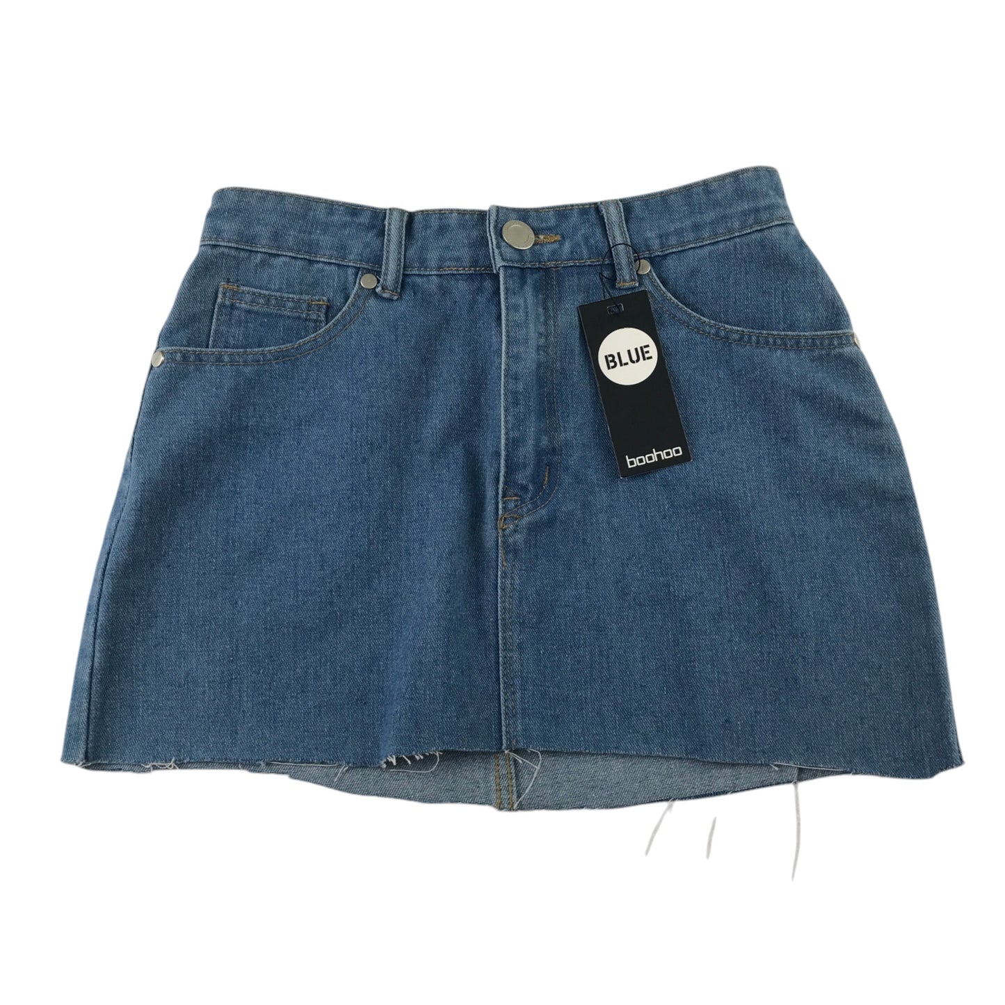 Boohoo UK 4 blue denim mini skirt cotton