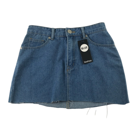 Boohoo UK 4 blue denim mini skirt cotton