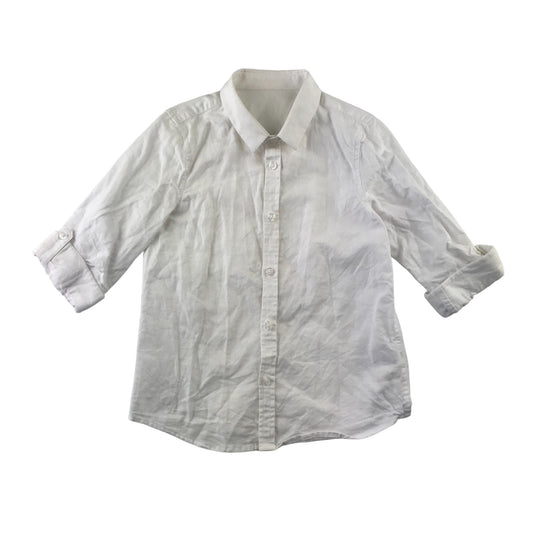 M&S shirt 5-6 years white plain full button up shirt