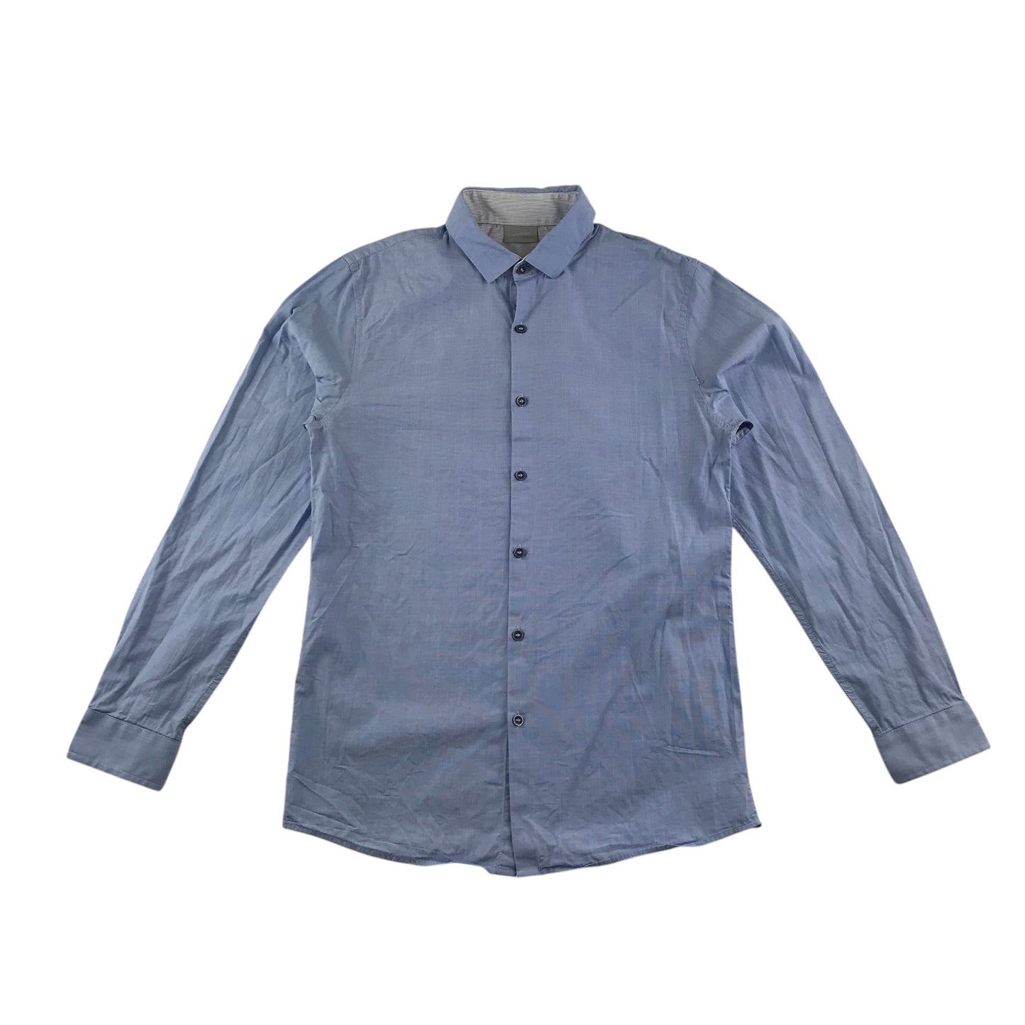 Next shirt 13-14 years blue plain with long sleeve cotton