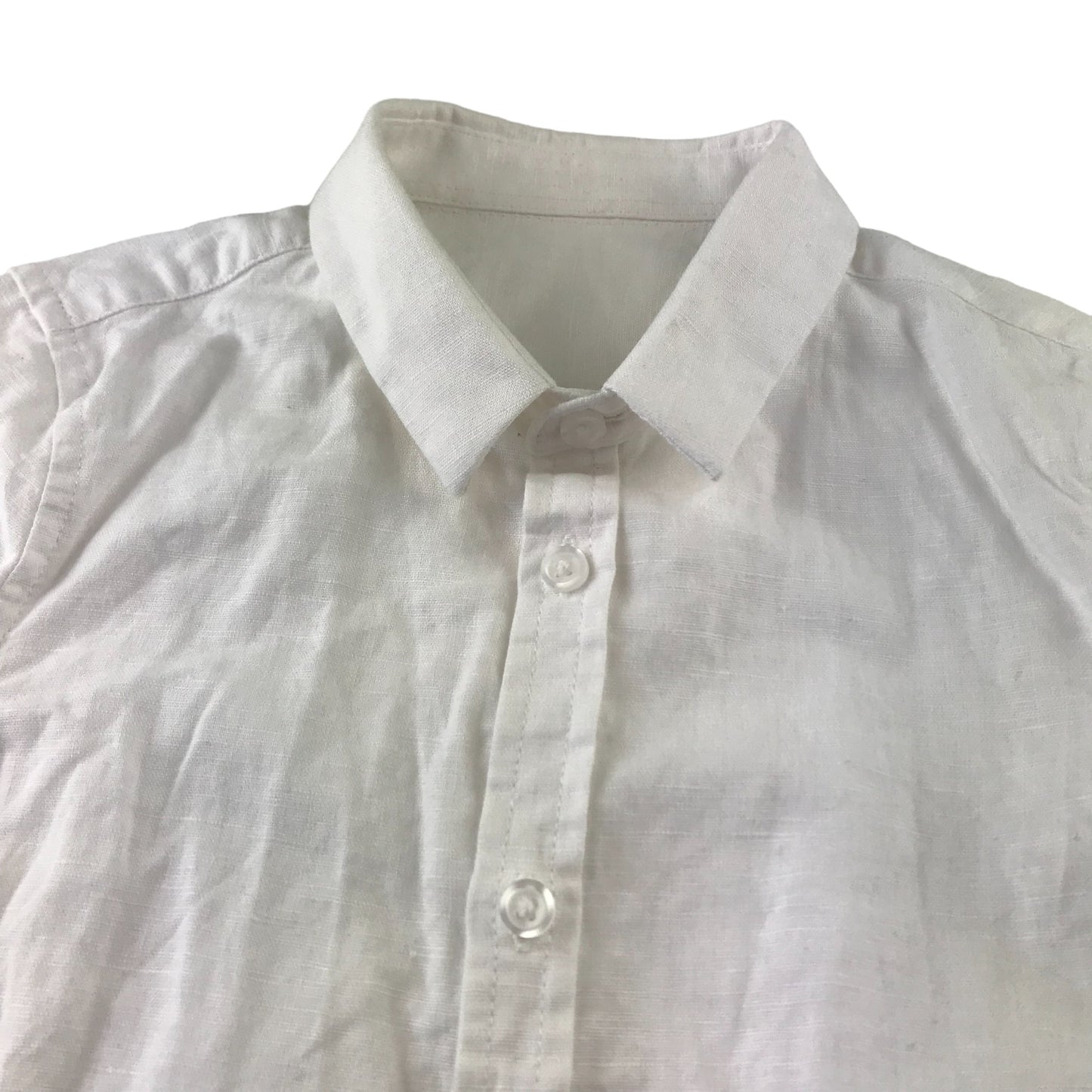 M&S shirt 5-6 years white plain full button up shirt