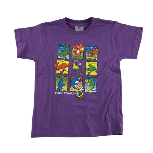 BossKangaroo t-shirt Age 6 purple short sleeve with animal graphic