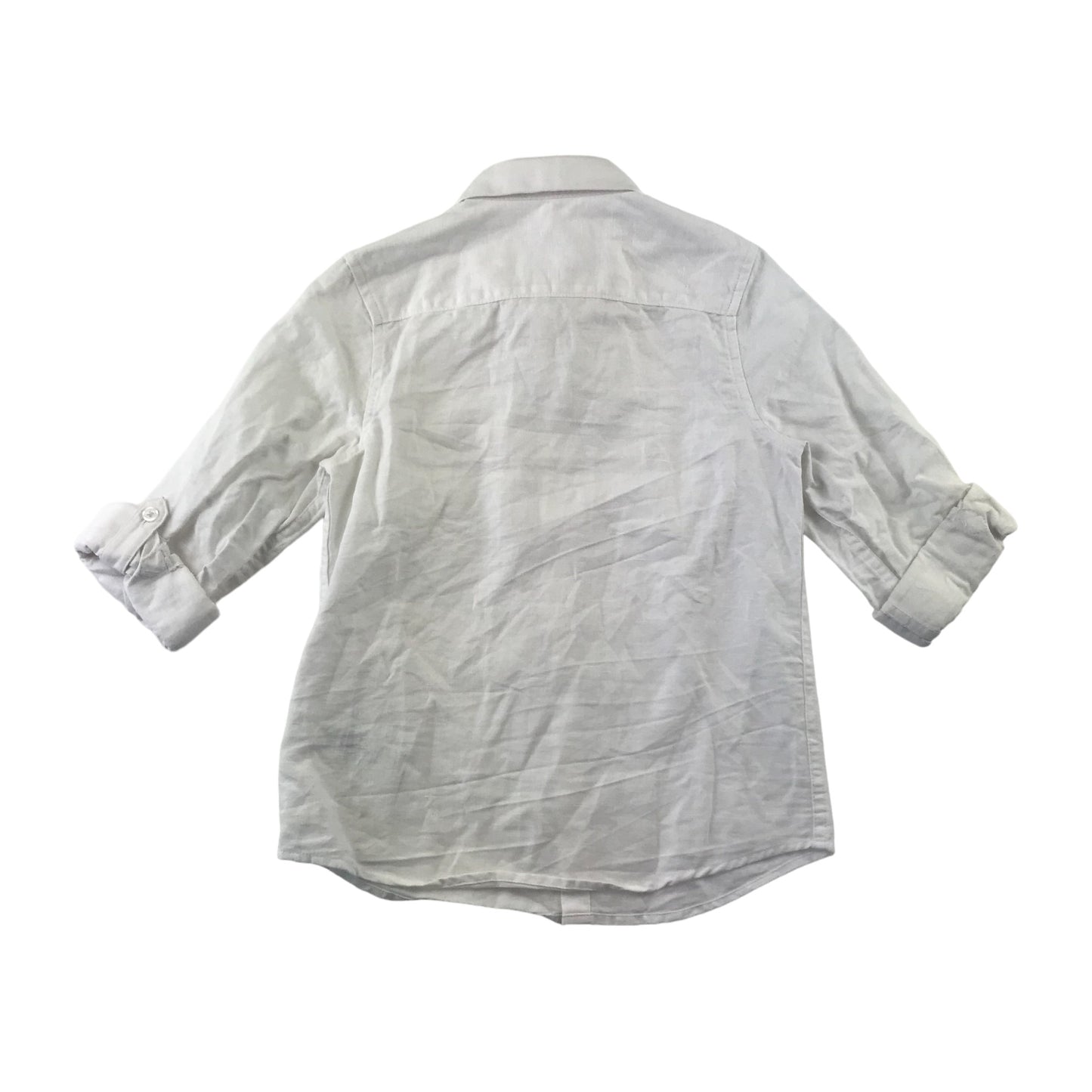 M&S shirt 5-6 years white plain full button up shirt