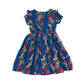 Monsoon dress 9-10 years blue floral with teared hem