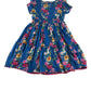Monsoon dress 9-10 years blue floral with teared hem