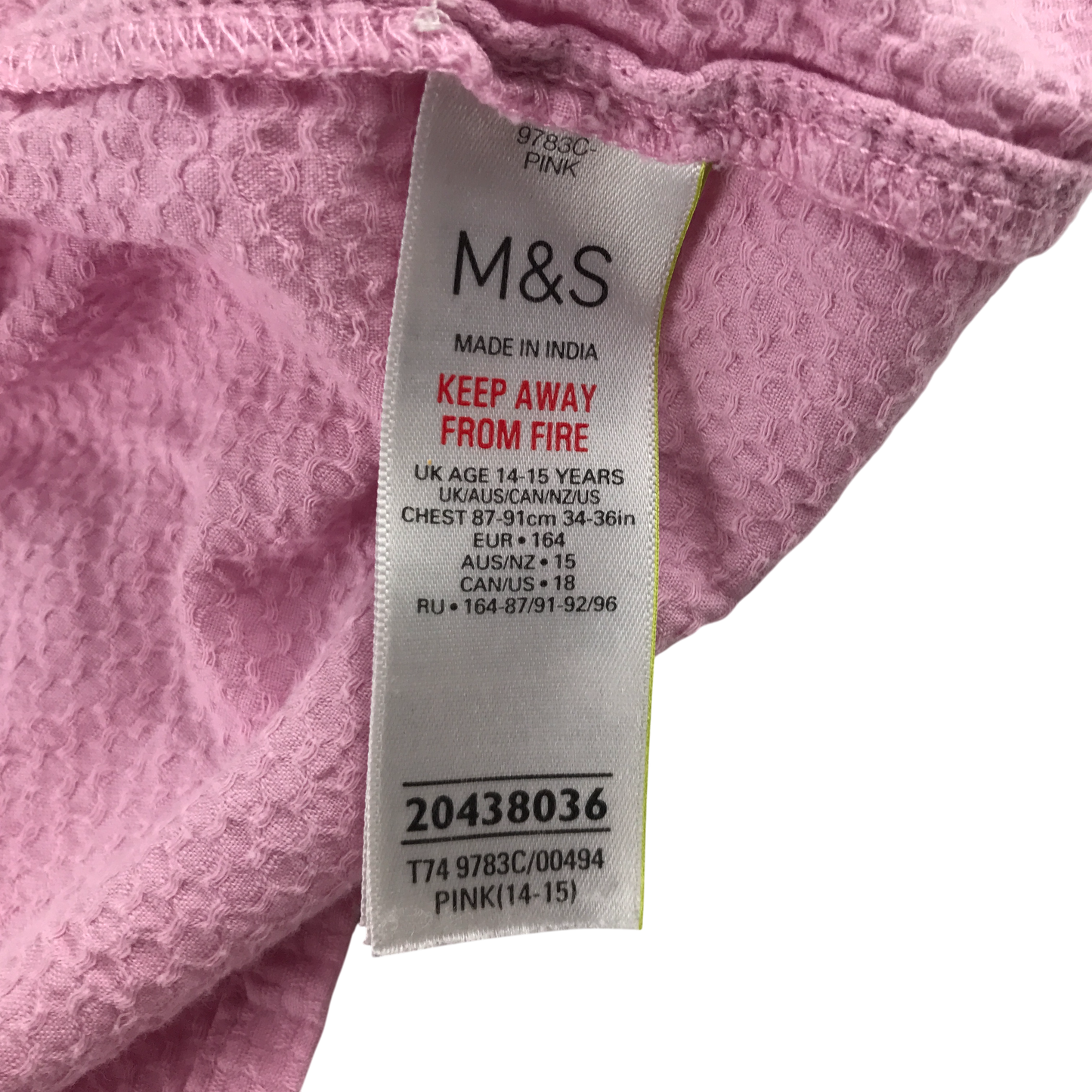 M&S 14-15 years pink dress