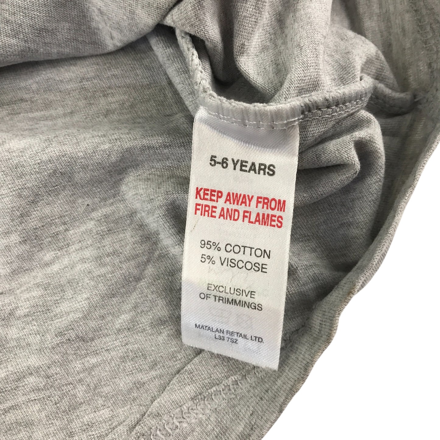 Matalan t-shirt 5-6 years grey short sleeve with dog print