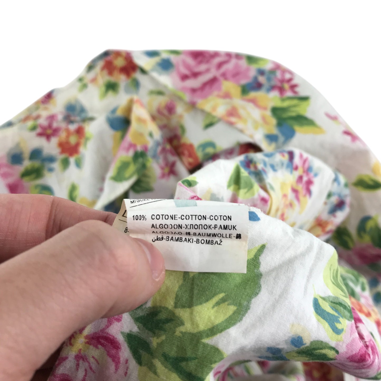 Benetton dress 8-9 years pink and white floral cotton