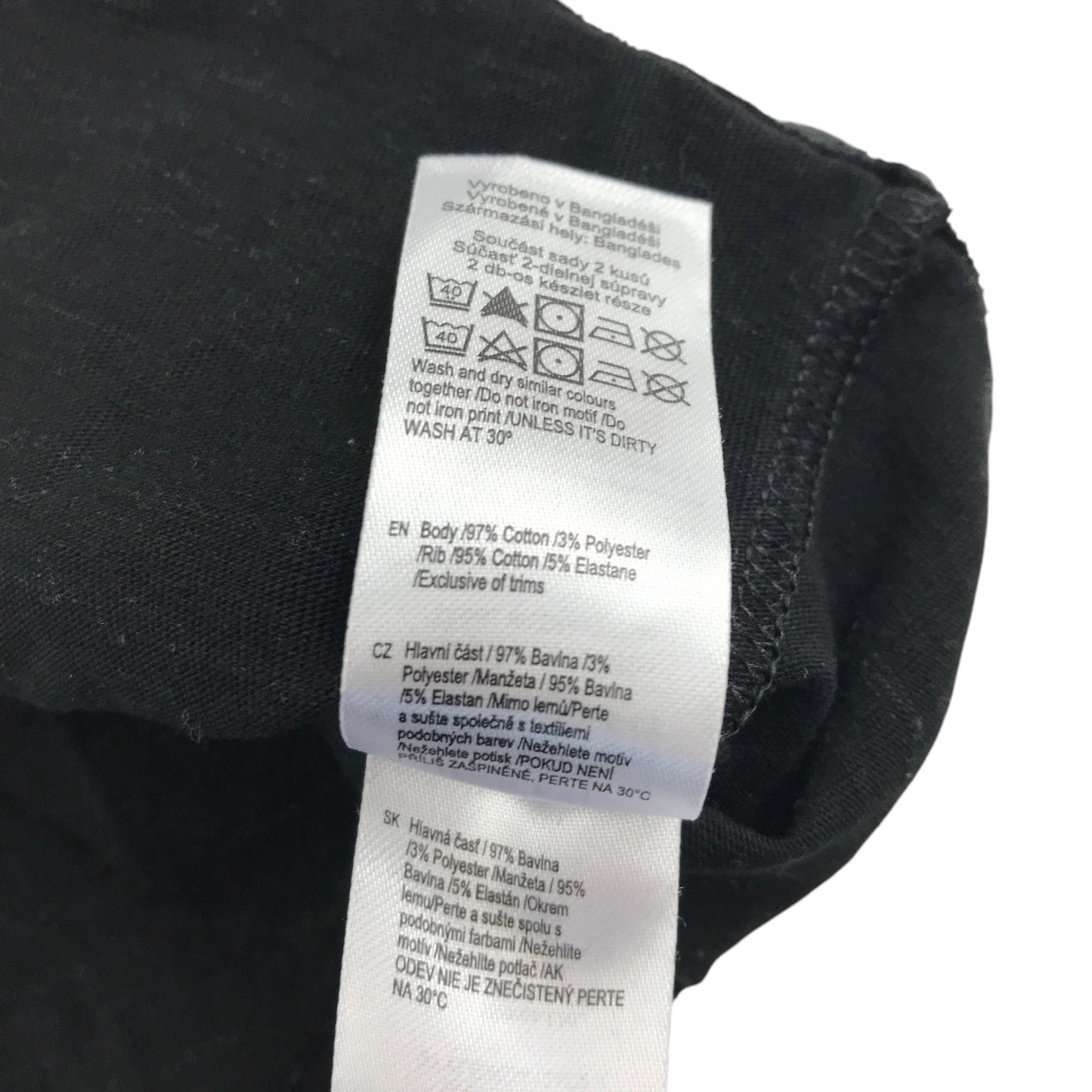F&F t-shirt 5-6 years grey black long sleeve embroidery text