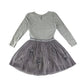 Monsoon dress 9-10 years lilac and grey mesh layered sequin ballerinas