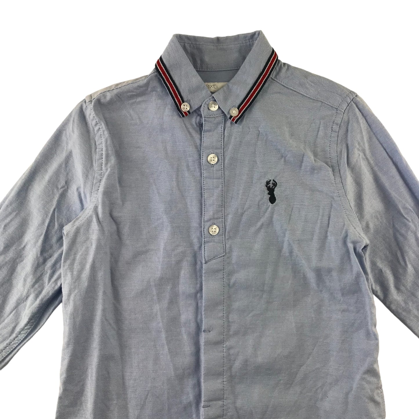 Next shirt 6 years light blue full button with half buttons covered