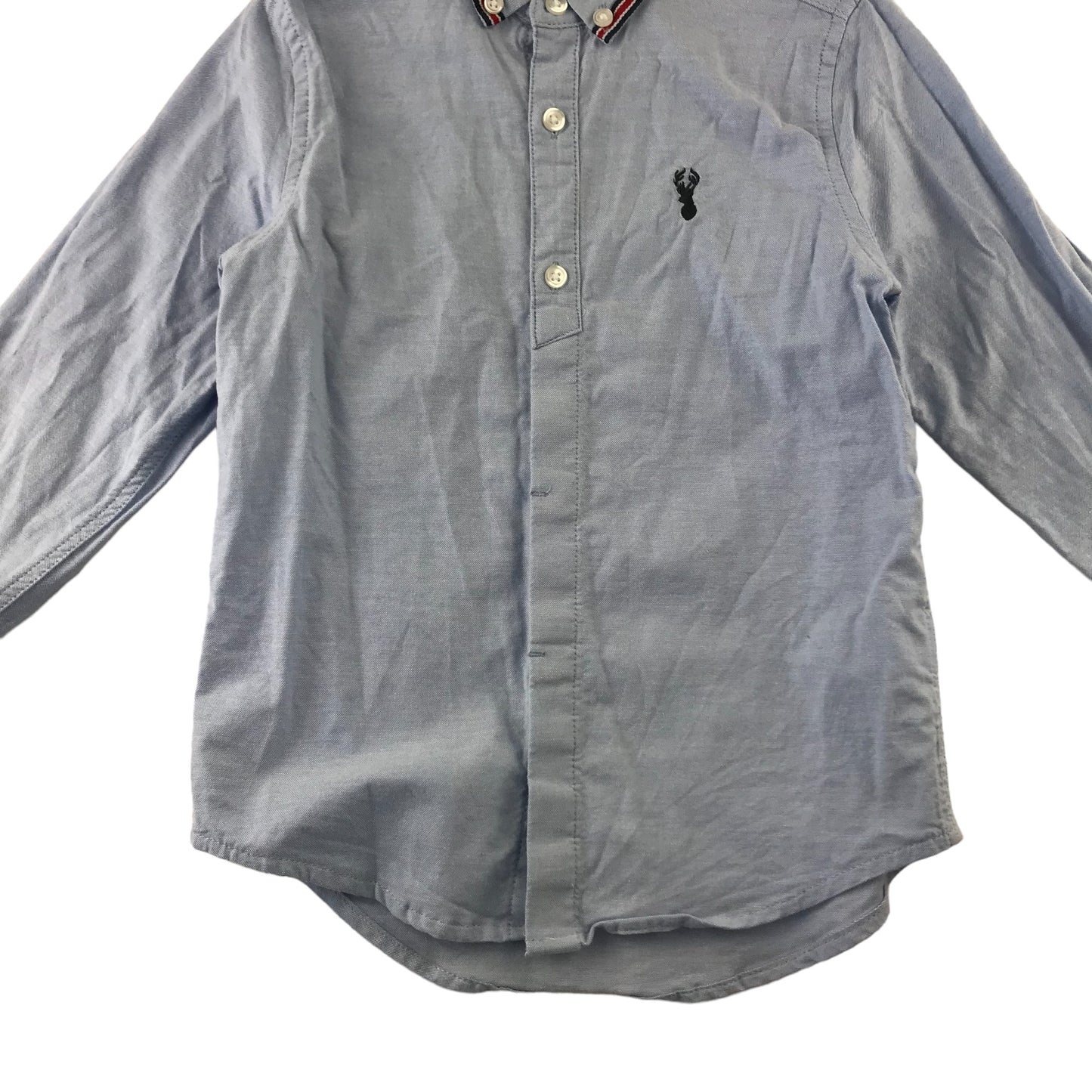 Next shirt 6 years light blue full button with half buttons covered