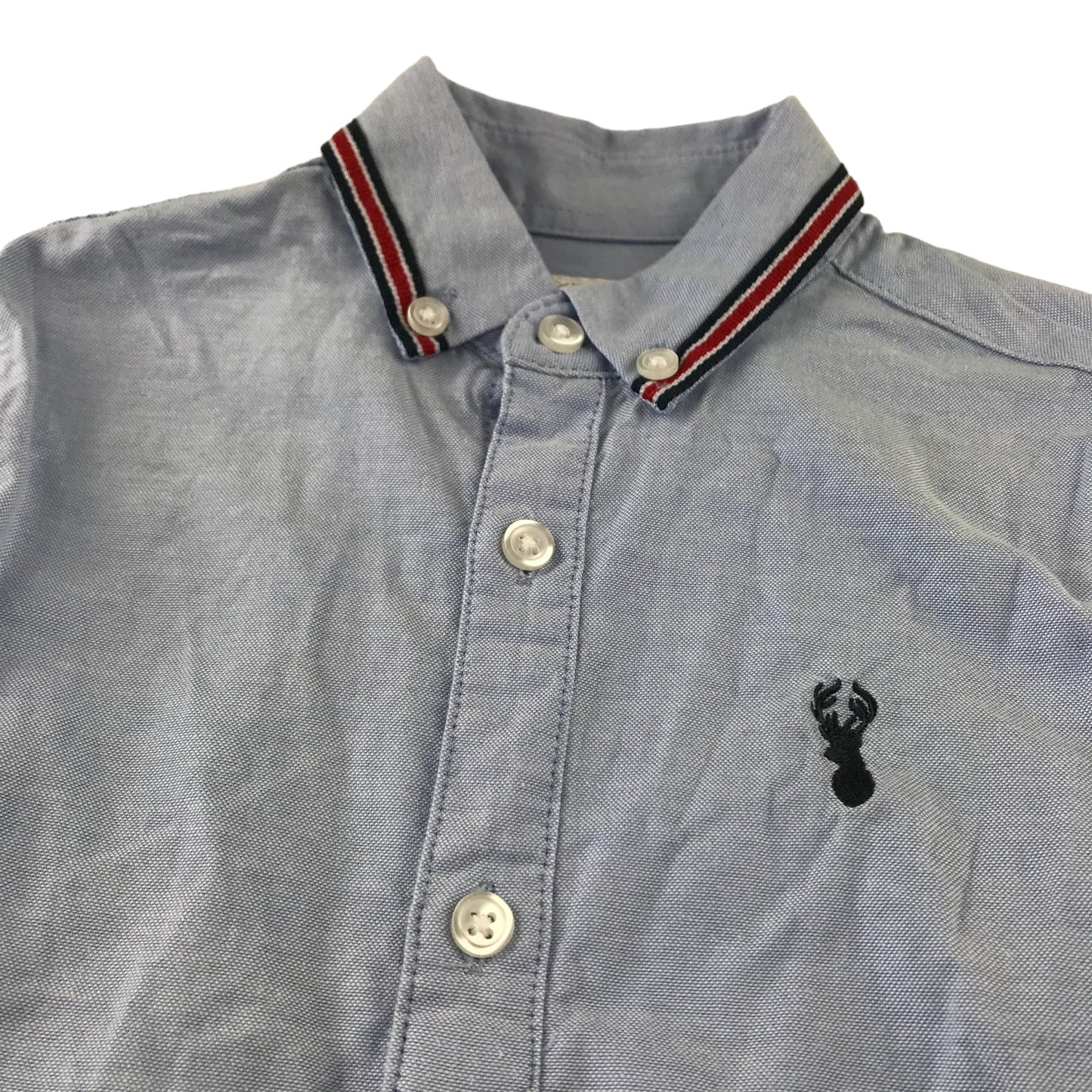 Next shirt 6 years light blue full button with half buttons covered