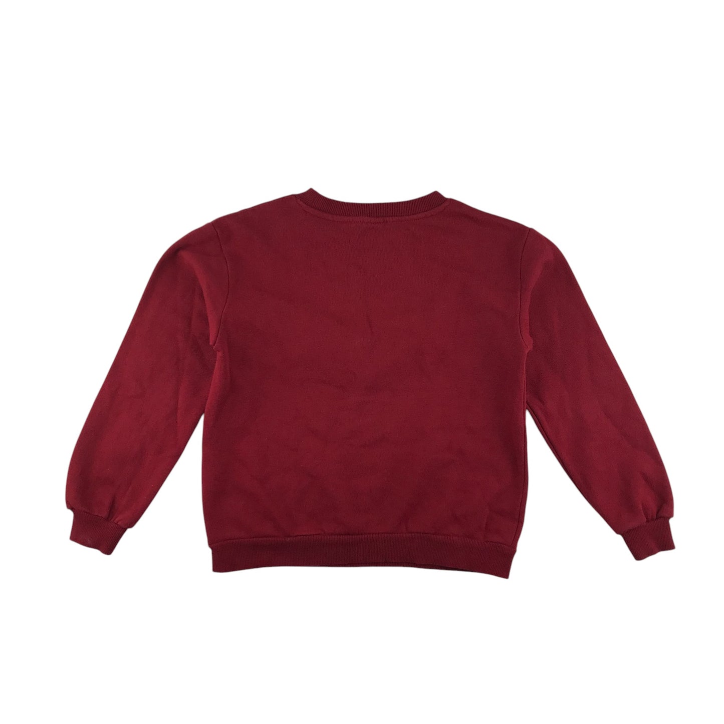 H&M sweater 7-8 years burgundy plain with frilled detail