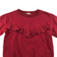 H&M sweater 7-8 years burgundy plain with frilled detail