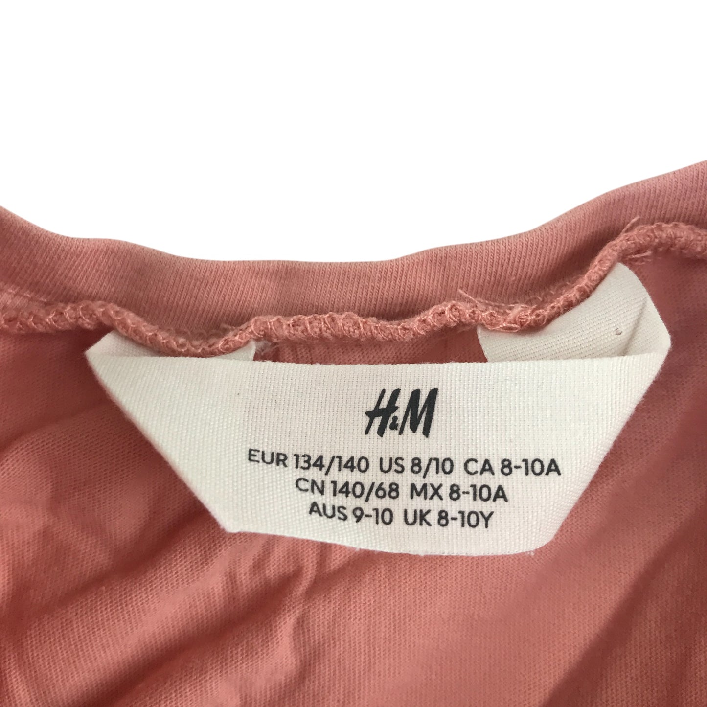 H&M t-shirt 9-10 years pink rabbit graphic design cotton