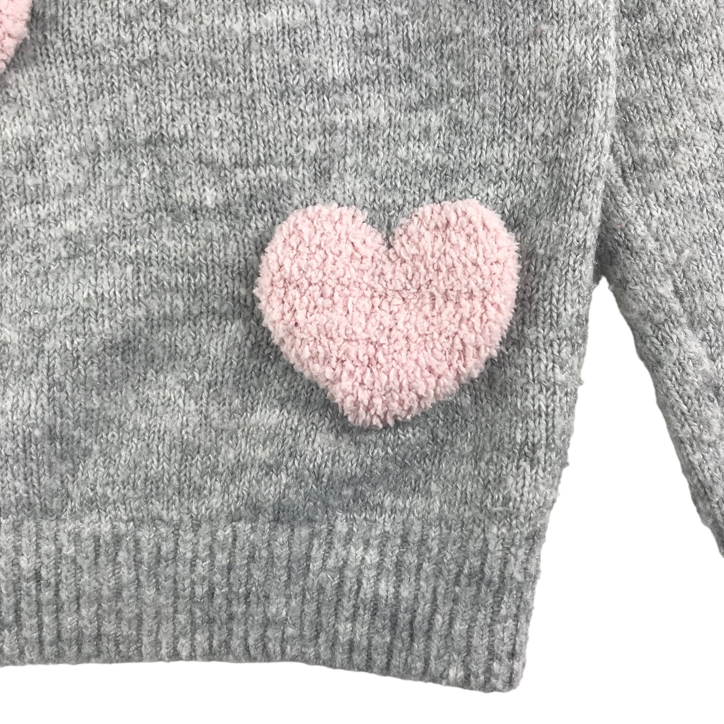 George Jumper Age 9 Grey Light Pink Love Hearts