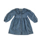 Matalan dress 6-7 years blue denim lace collar detail button up cotton