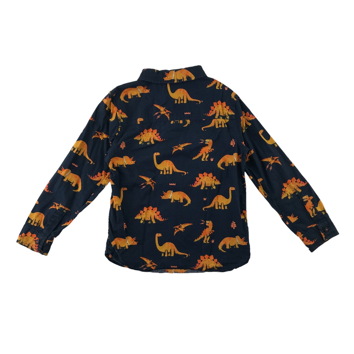 F&F shirt 6-7 years navy with orange dinosaurs graphic print cotton