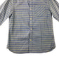 M&S shirt 7-8 years blue with yellow stripes full button up  cotton