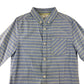 M&S shirt 7-8 years blue with yellow stripes full button up  cotton